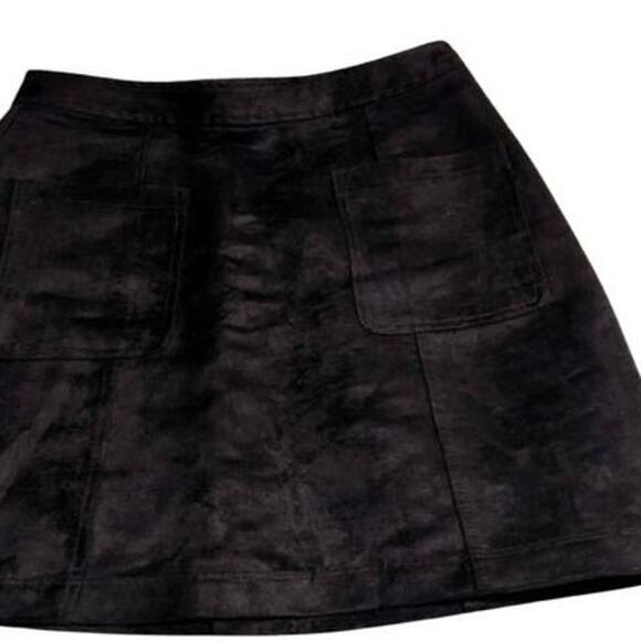 Old Navy Womens Mini Skirt Size 4 Black Microfiber Zip Close Pockets A Line NEW - Picture 3 of 6